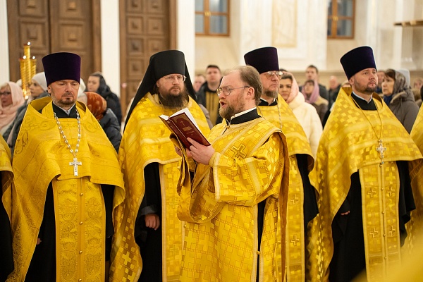 Настоятель нашего храма протоиерей Александр Филиппов сослужил митрополиту Серафиму за акафистом святителю Иннокентию Пензенскому и новогодним молебном в Спасском соборе 